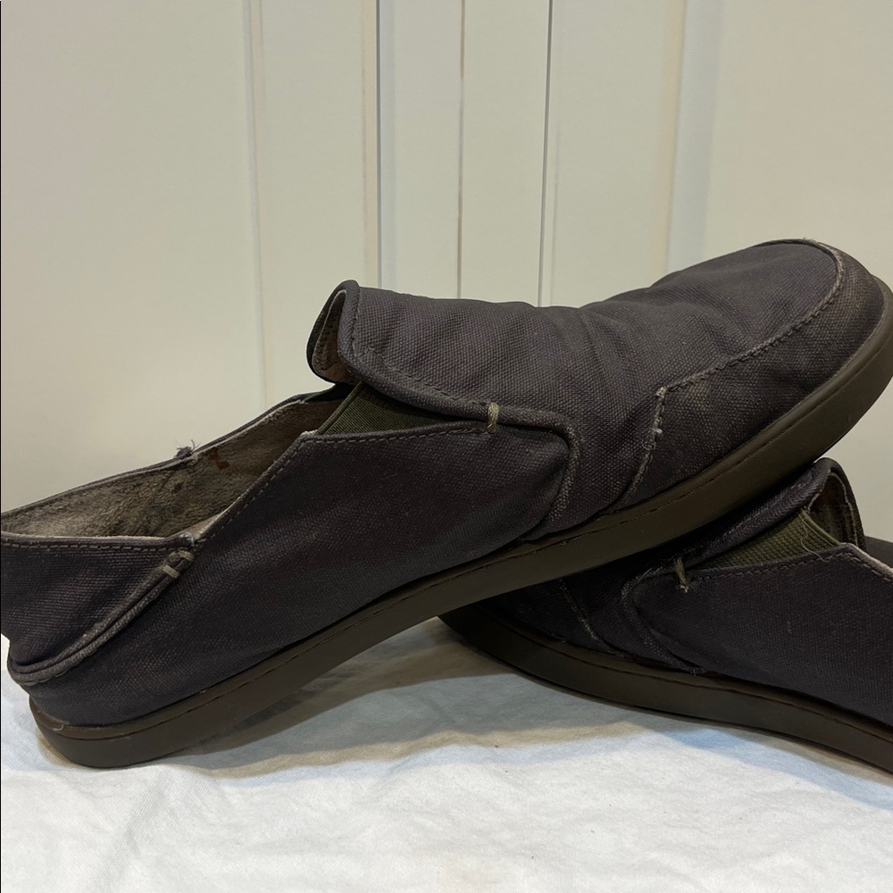 Olukai Nohea Canvas Men's Slip-On Shoes Size 11.5 used vegan